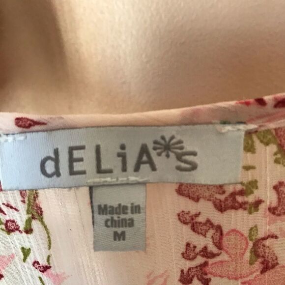 DELiA*s Racerback high/low Draped 90’s Chiffon Dress Medium softgirl flowercore - Picture 7 of 8